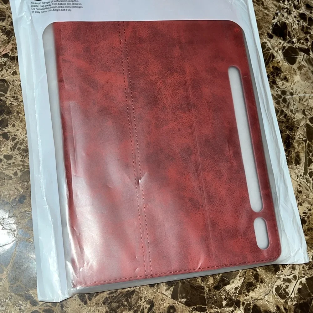 NANROIL Samsung S8 + 12.4 Pen Case Red Genuine Leather Protective Shell Sleep